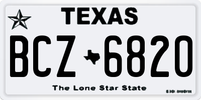 TX license plate BCZ6820