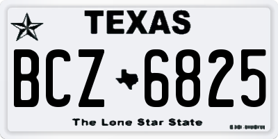 TX license plate BCZ6825