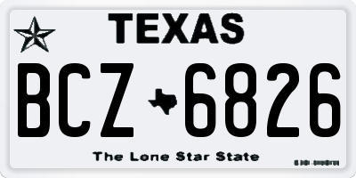 TX license plate BCZ6826