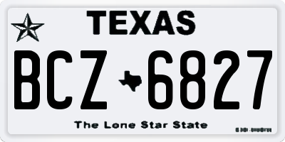 TX license plate BCZ6827