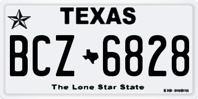 TX license plate BCZ6828