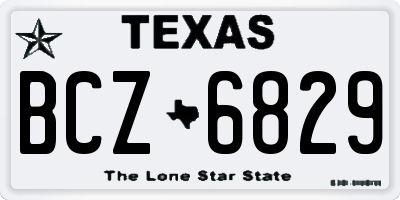 TX license plate BCZ6829
