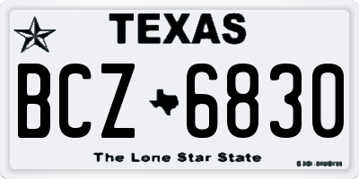 TX license plate BCZ6830