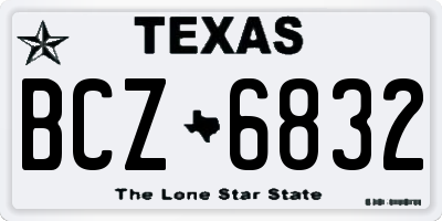 TX license plate BCZ6832