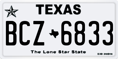 TX license plate BCZ6833