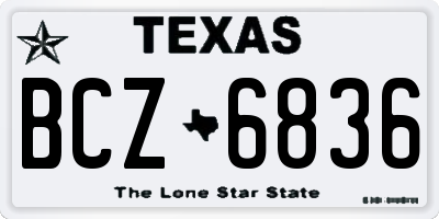 TX license plate BCZ6836