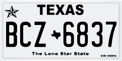 TX license plate BCZ6837