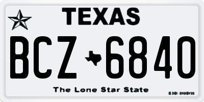 TX license plate BCZ6840