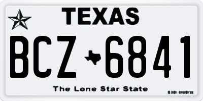 TX license plate BCZ6841