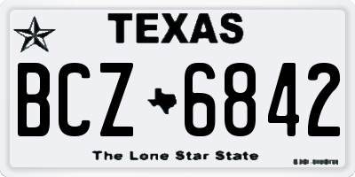 TX license plate BCZ6842
