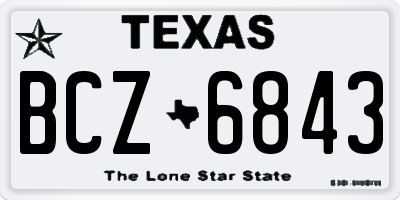 TX license plate BCZ6843