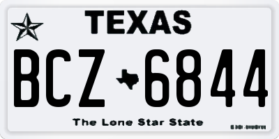 TX license plate BCZ6844