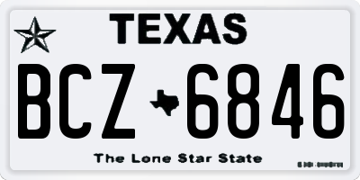 TX license plate BCZ6846