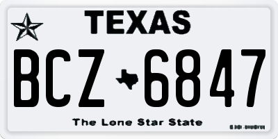 TX license plate BCZ6847