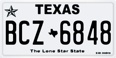 TX license plate BCZ6848