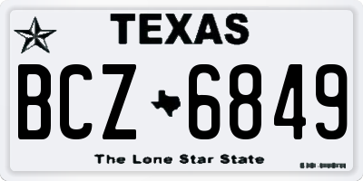 TX license plate BCZ6849