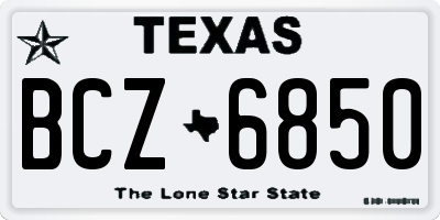 TX license plate BCZ6850