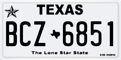 TX license plate BCZ6851
