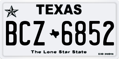 TX license plate BCZ6852