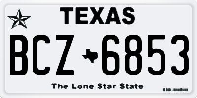 TX license plate BCZ6853