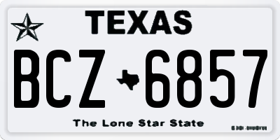 TX license plate BCZ6857