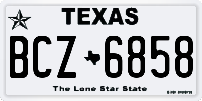 TX license plate BCZ6858