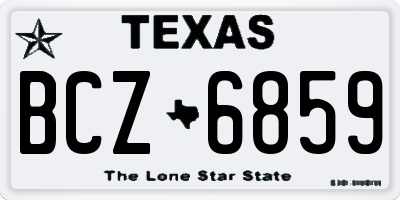 TX license plate BCZ6859