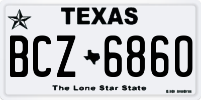 TX license plate BCZ6860