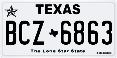 TX license plate BCZ6863