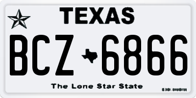 TX license plate BCZ6866