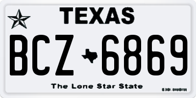 TX license plate BCZ6869