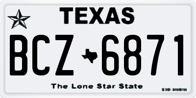 TX license plate BCZ6871