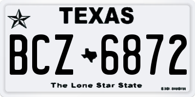 TX license plate BCZ6872