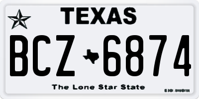 TX license plate BCZ6874