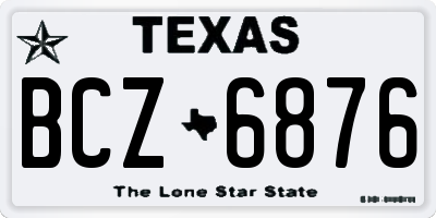TX license plate BCZ6876