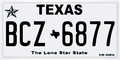 TX license plate BCZ6877