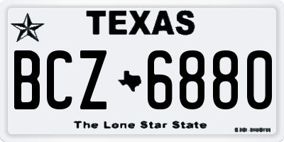 TX license plate BCZ6880