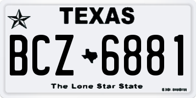 TX license plate BCZ6881