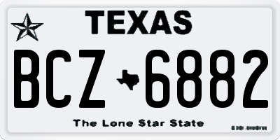 TX license plate BCZ6882