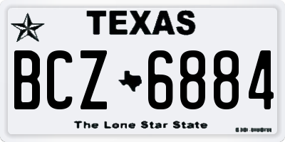 TX license plate BCZ6884