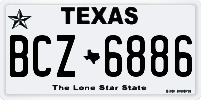 TX license plate BCZ6886