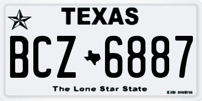 TX license plate BCZ6887