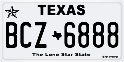 TX license plate BCZ6888