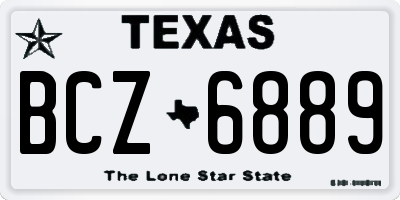 TX license plate BCZ6889