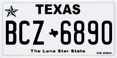 TX license plate BCZ6890