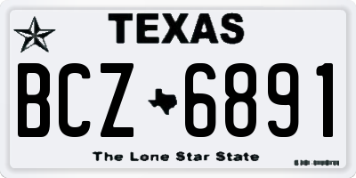 TX license plate BCZ6891