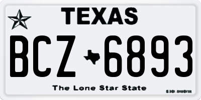TX license plate BCZ6893