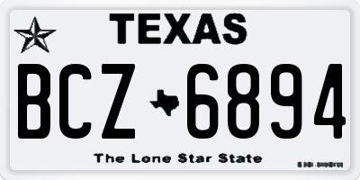 TX license plate BCZ6894