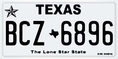 TX license plate BCZ6896
