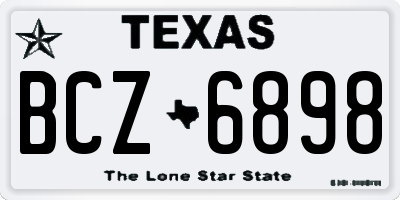 TX license plate BCZ6898